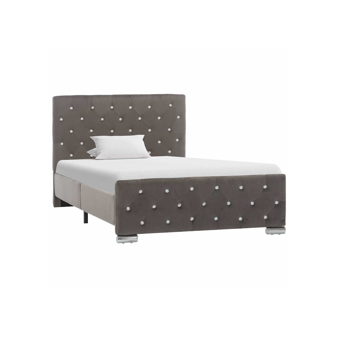 Cadre de lit sans matelas gris velours 100x200 cm
