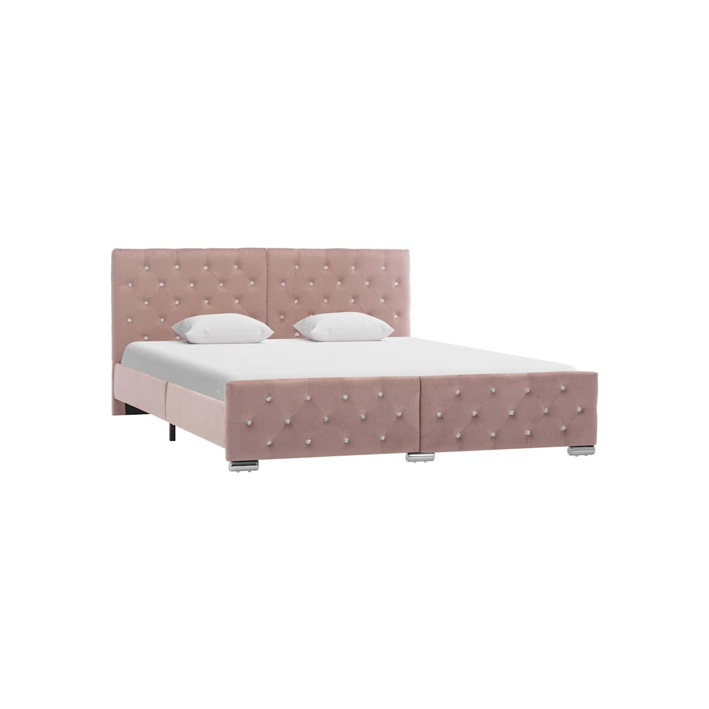 Cadre de lit sans matelas Rose Velours 160x200 cm