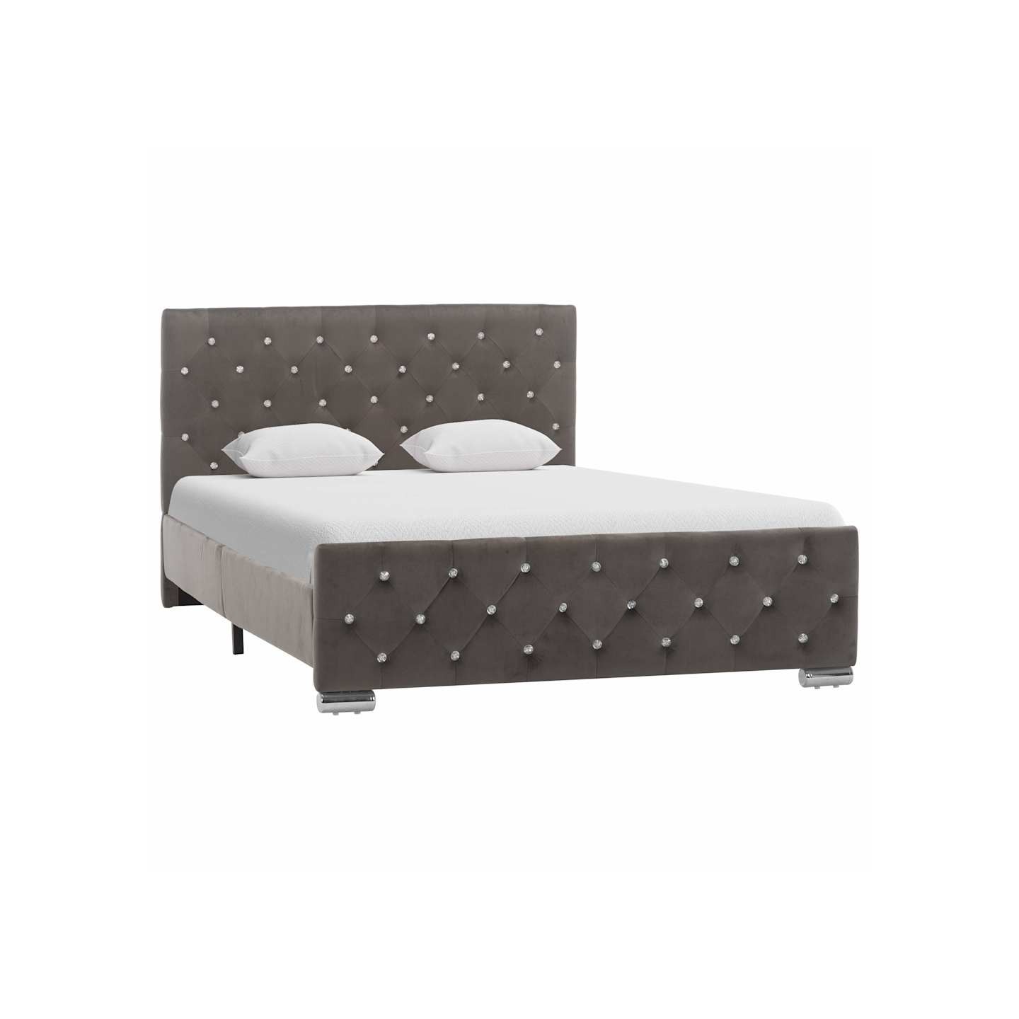 Cadre de lit sans matelas gris tissu 120x200 cm
