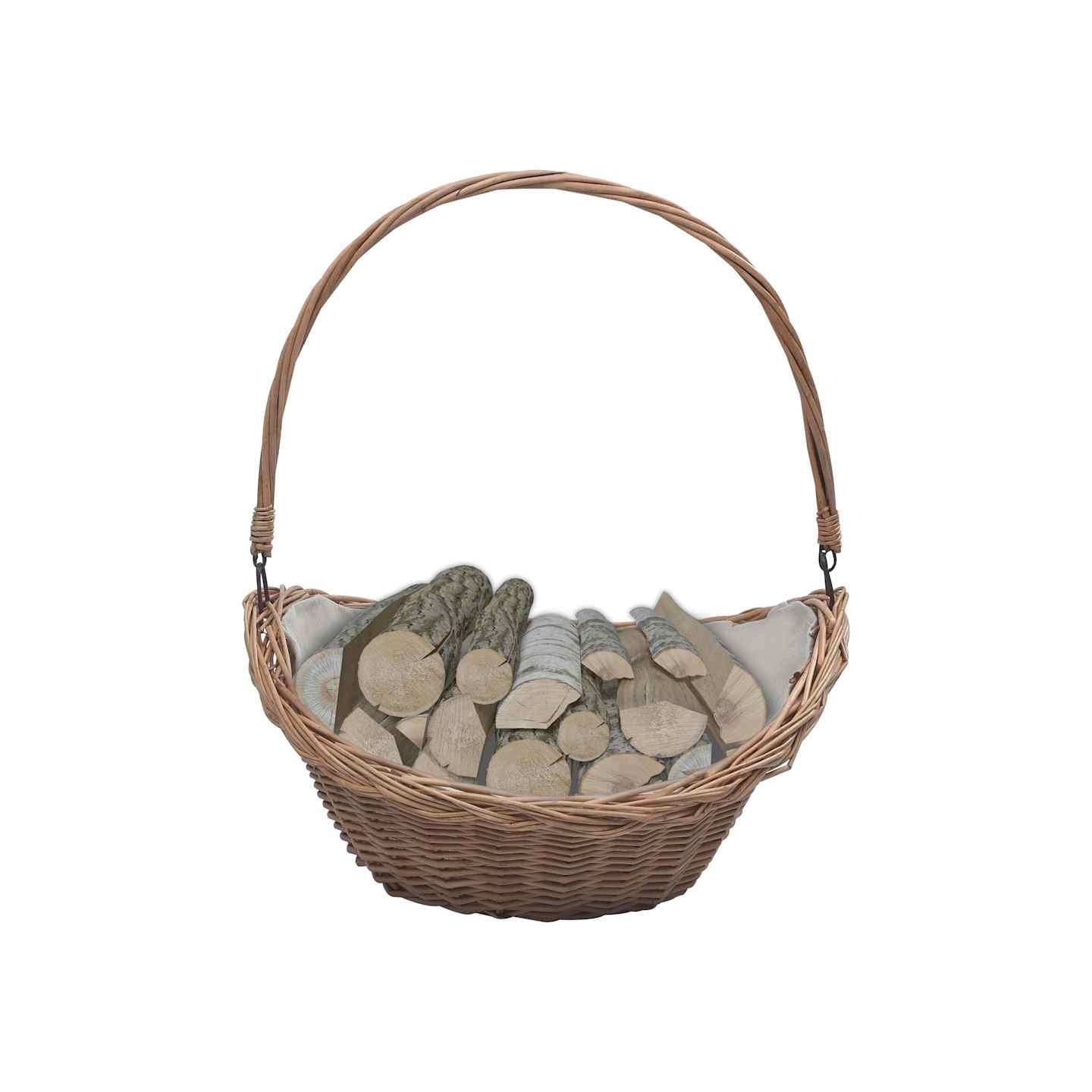 Panier à bois de chauffage avec poignée 57x46,5x52 cm Marron