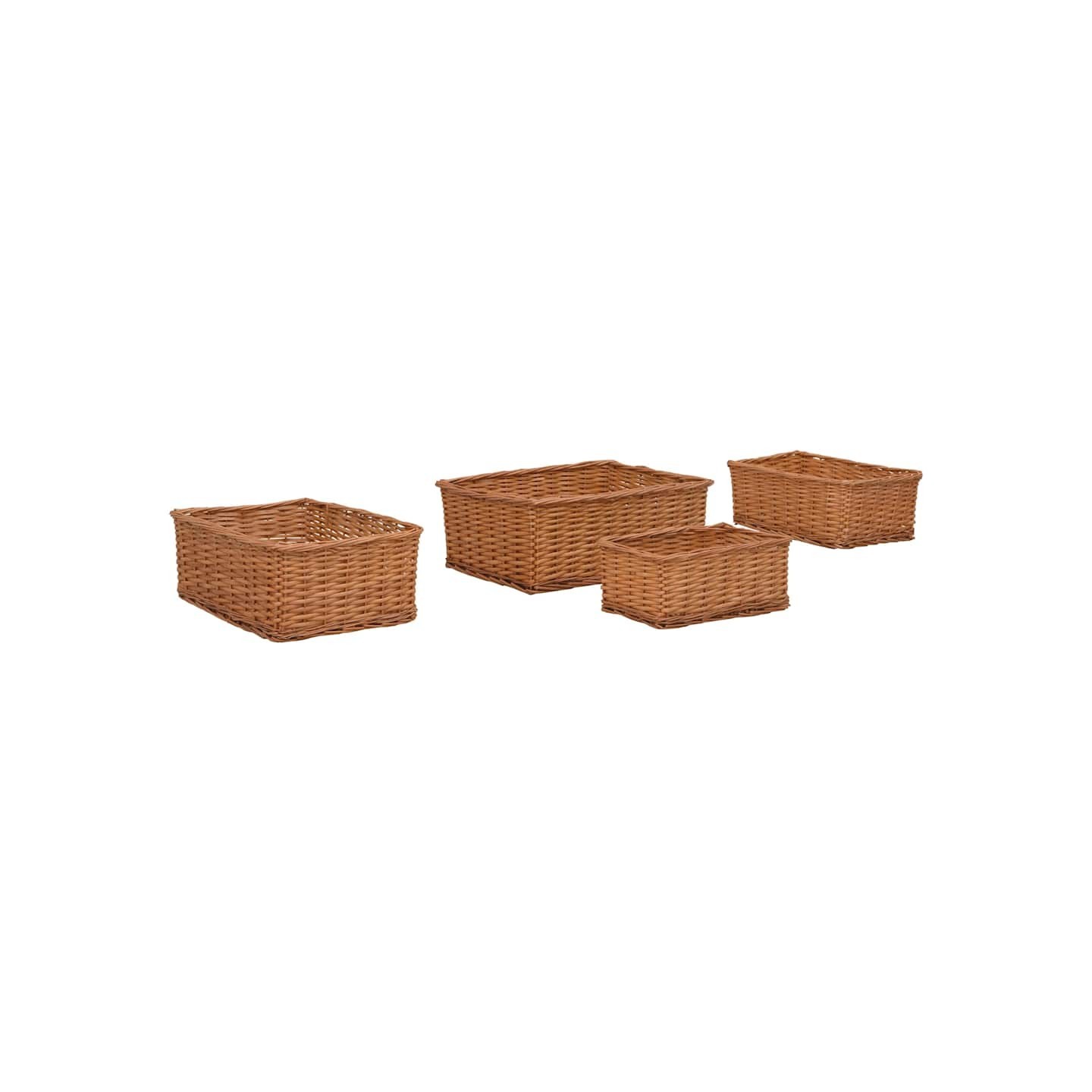Ensemble de paniers gigognes 4 pcs Marron Saule