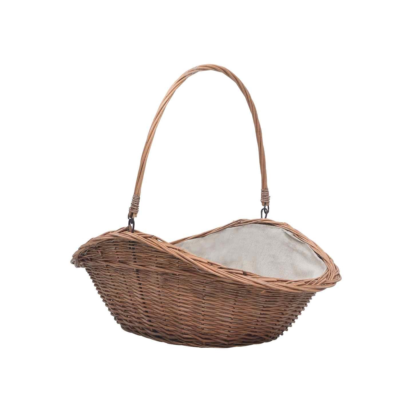Panier à bois de chauffage avec poignée 60x44x55 cm Saule