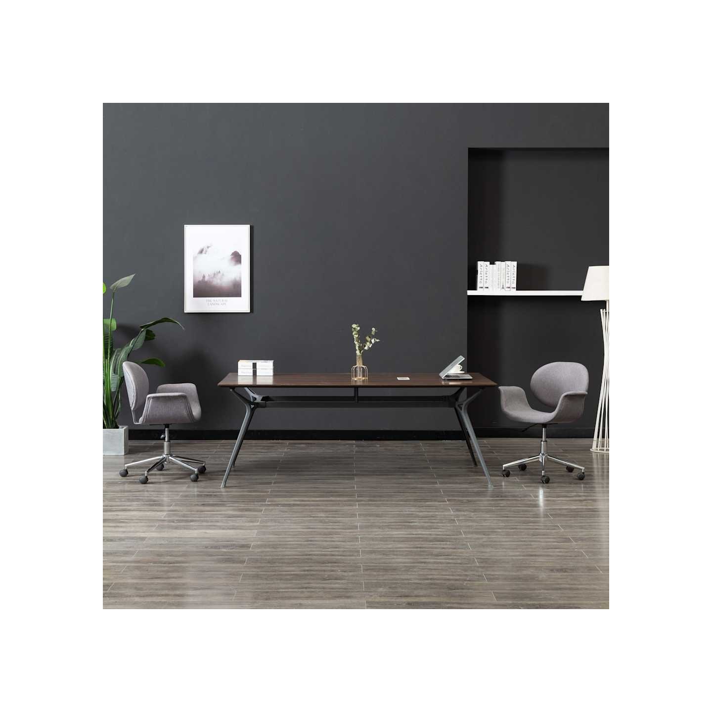 Chaise pivotante à manger Gris Tissu