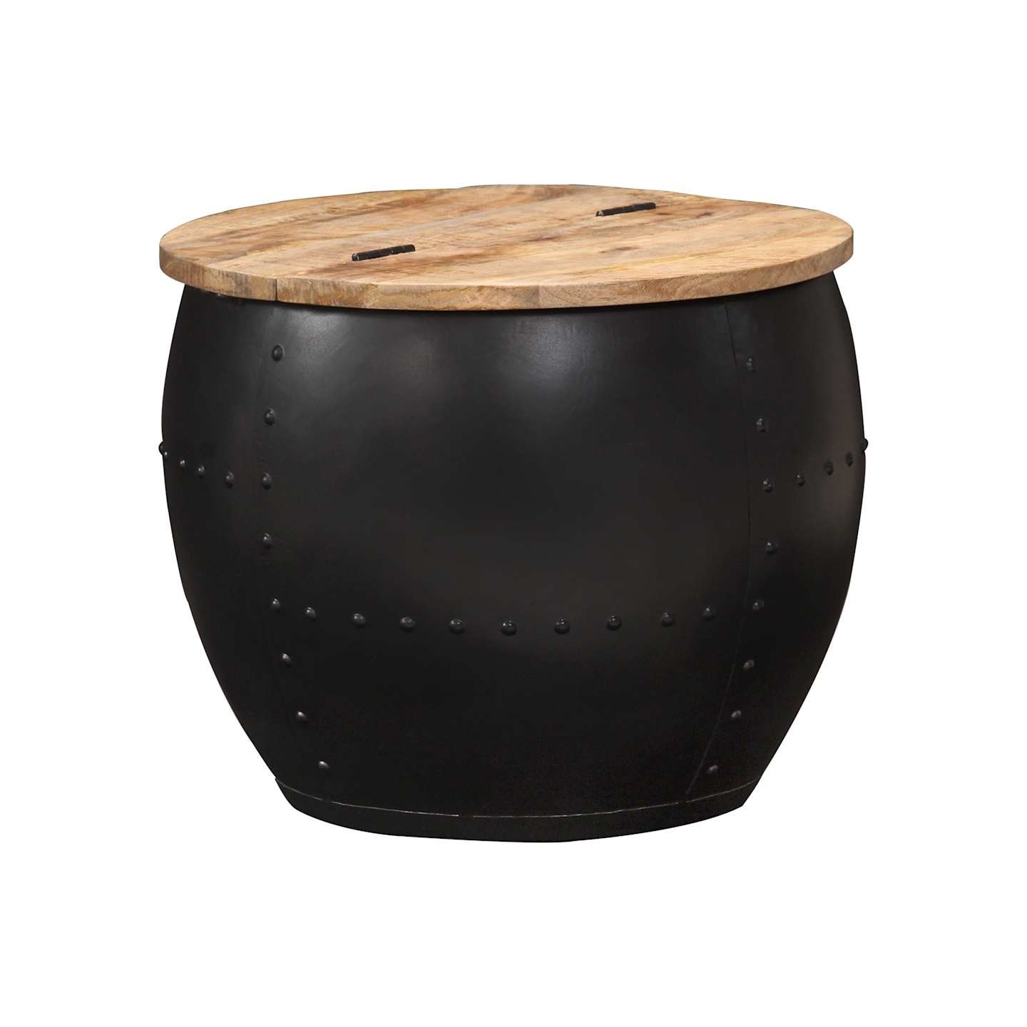 Table basse ronde 53x43 cm Bois de manguier massif