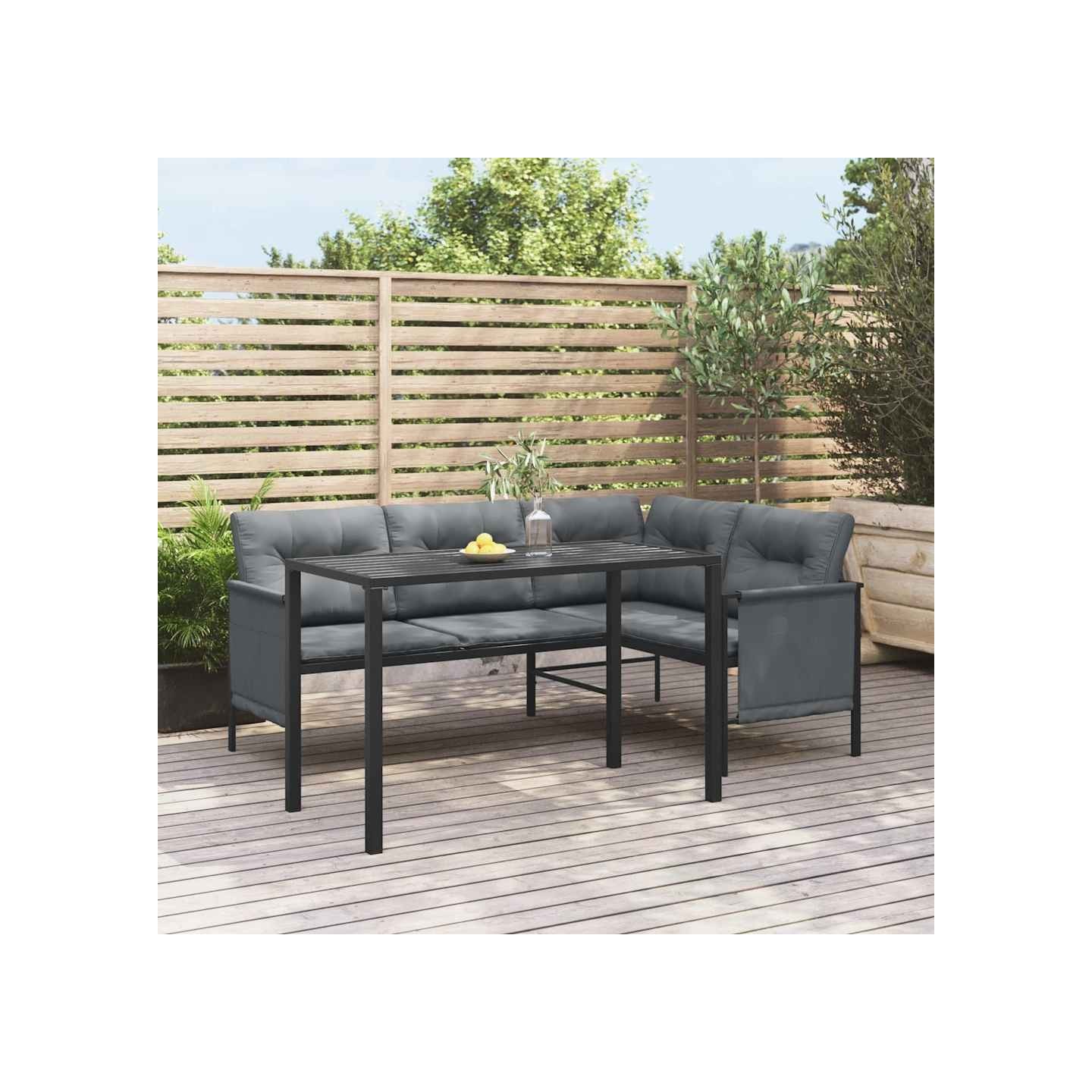 Table à manger de jardin anthracite 110x54x70 cm acier