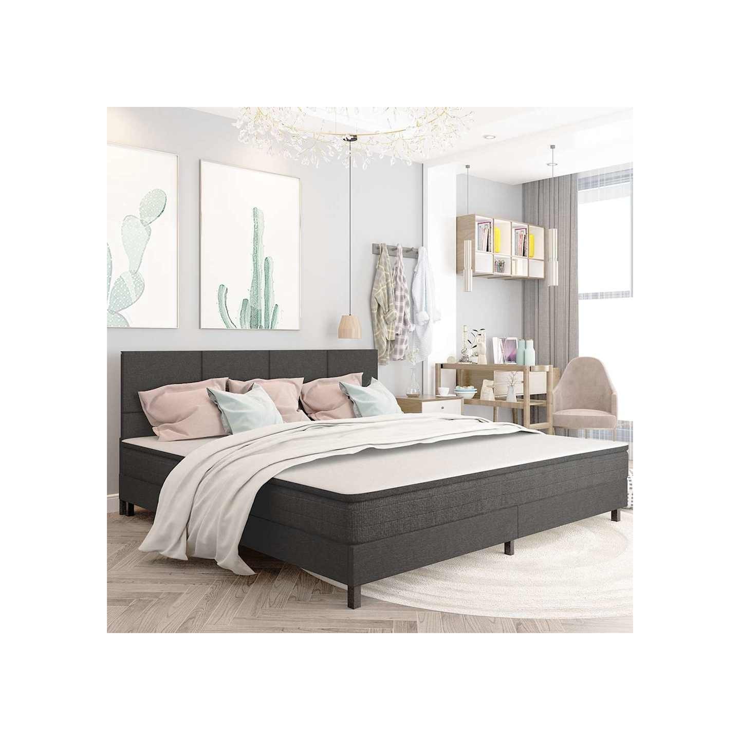 Tête de lit Gris foncé Tissu 200x200 cm