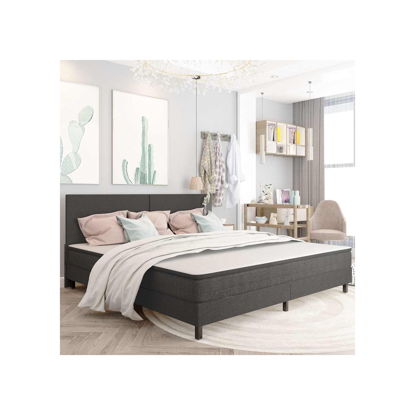 Tête de lit Gris foncé Tissu 200x200 cm
