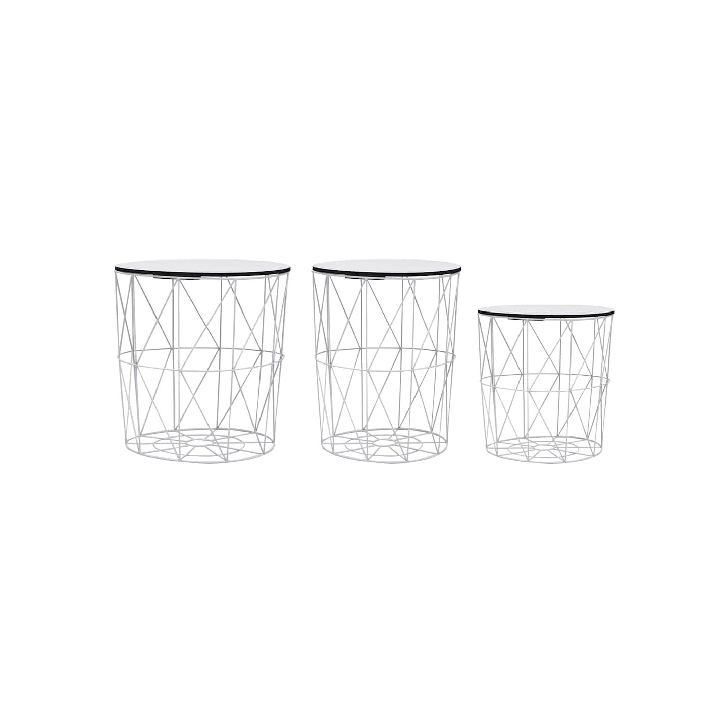 Table basse 3 pcs Blanc