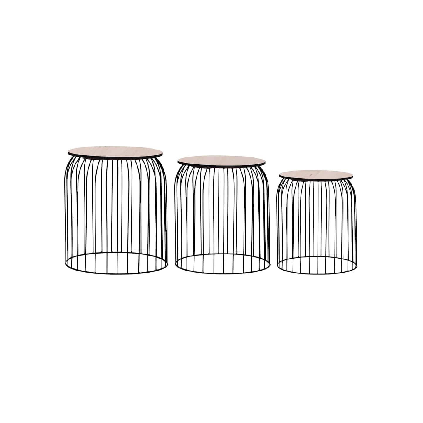 Tables basses 3 pcs Noir