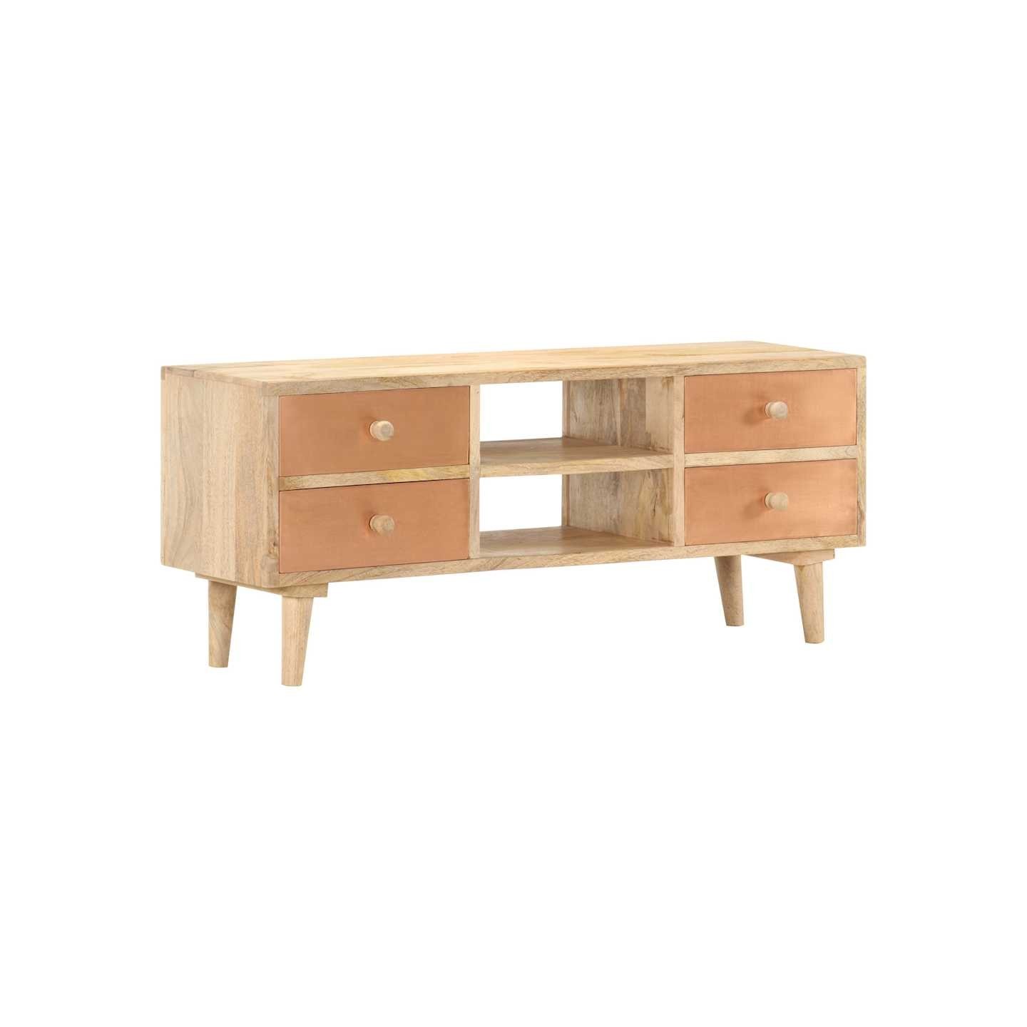 Meuble TV 110x30x45 cm Bois de manguier solide