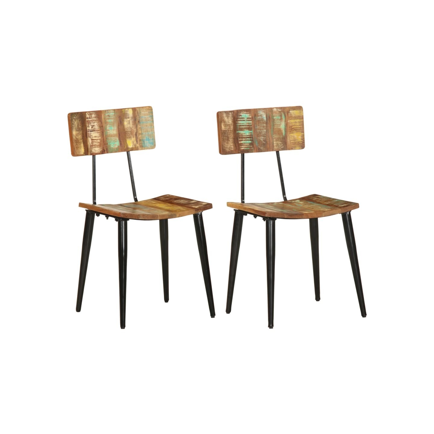Chaises à manger lot de 2 bois de récupération solide