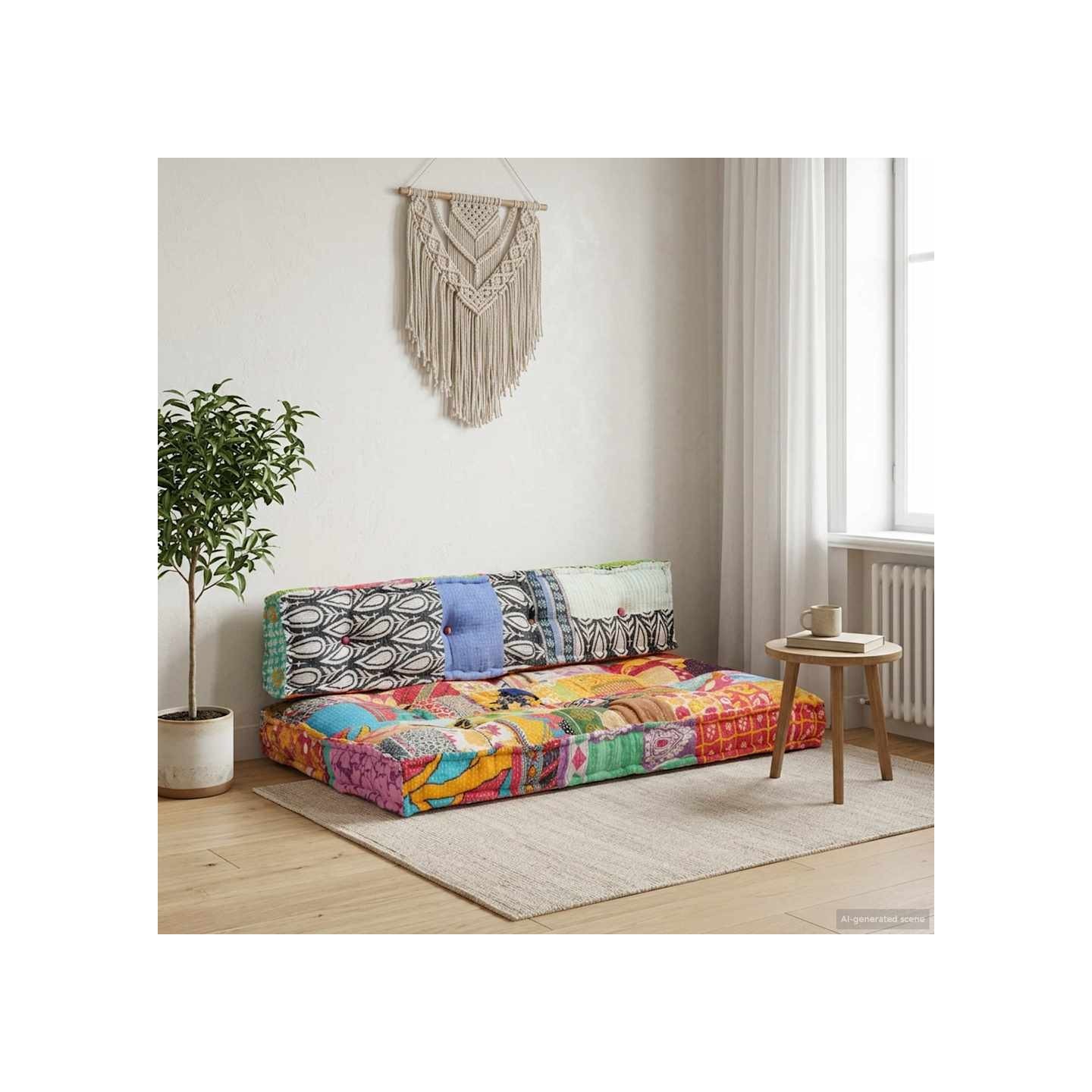 Coussin de canapé palette Multicolore Tissu Patchwork