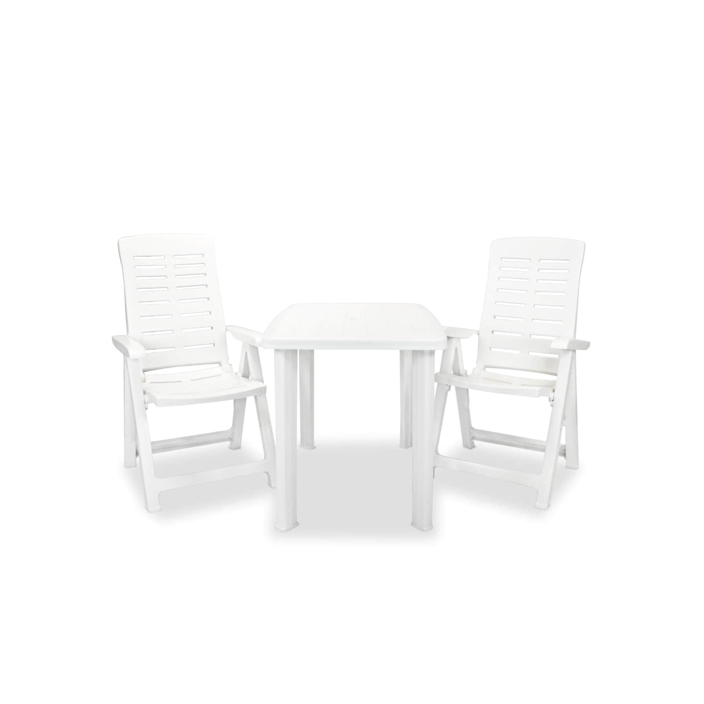 Ensemble de bistro 3 pcs Plastique Blanc