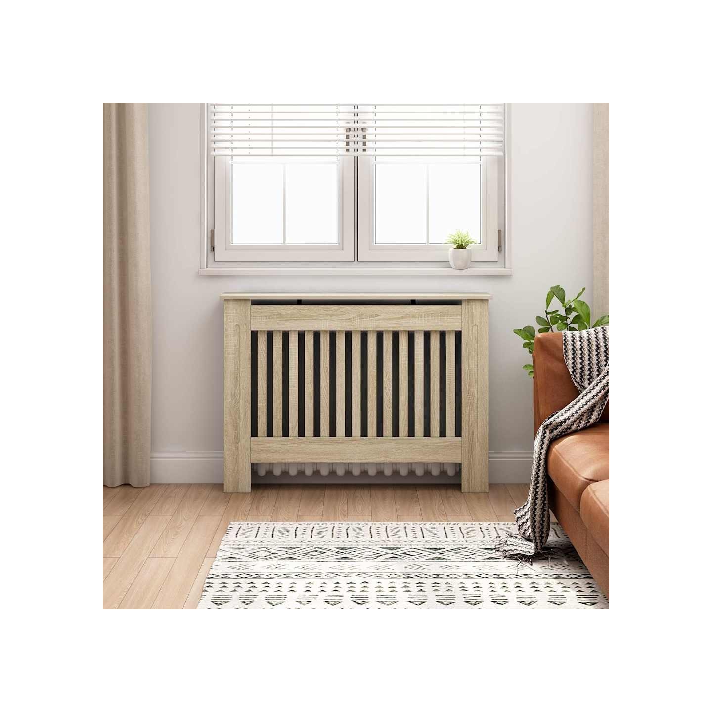 Cache-radiateur 112x19x81,5 cm bois d'ingénierie