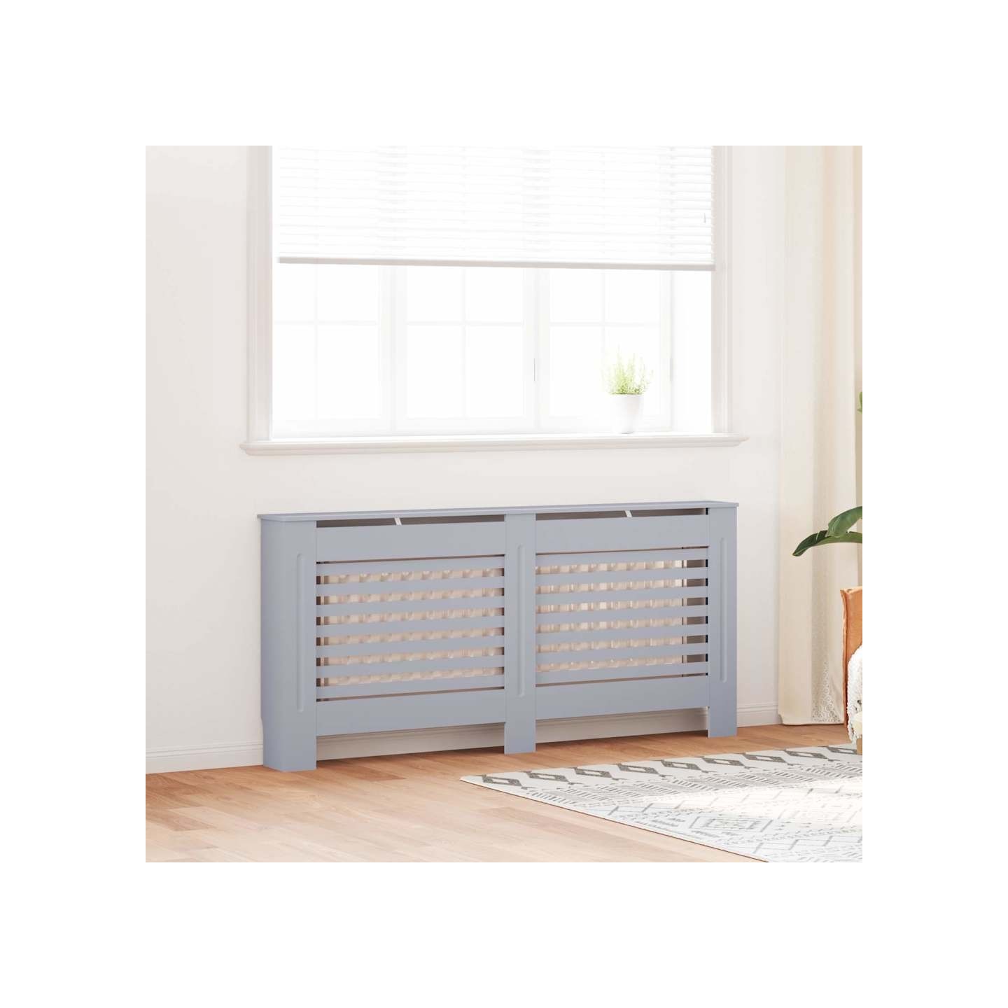 Cache-radiateur anthracite 172x19x81,5 cm MDF
