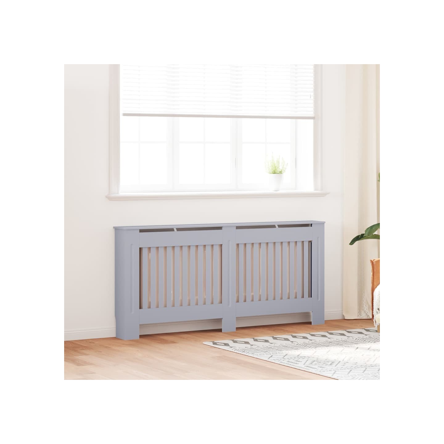Cache-radiateur anthracite 172x19x81,5 cm bois d'ingénierie