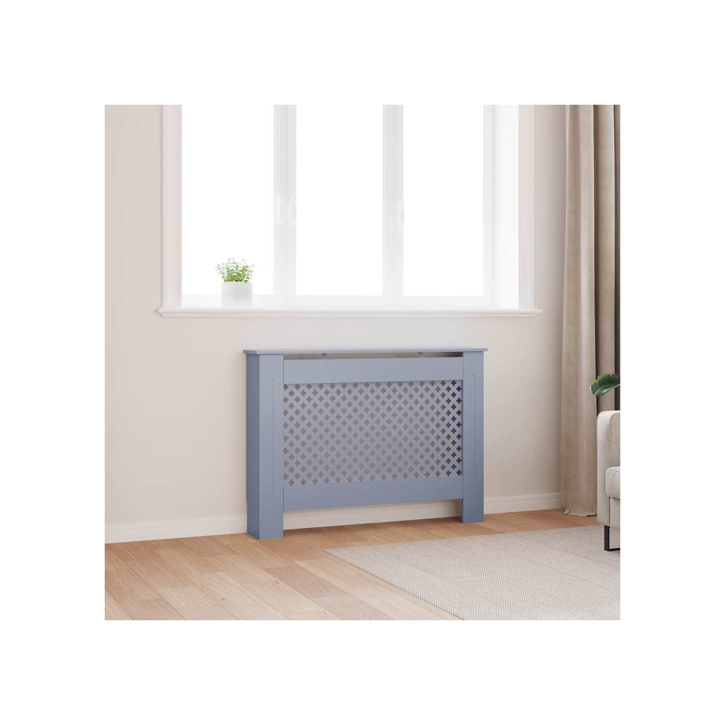 Cache-radiateur anthracite 112x19x81,5 cm MDF