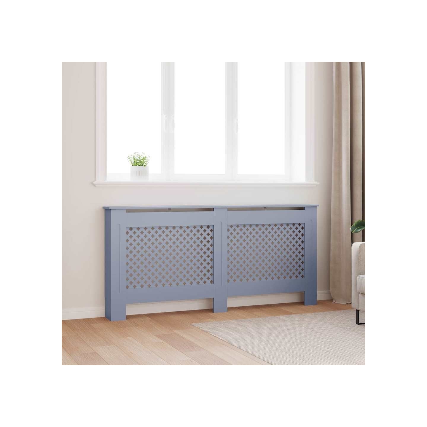 Cache-radiateur anthracite 172x19x81,5 cm MDF