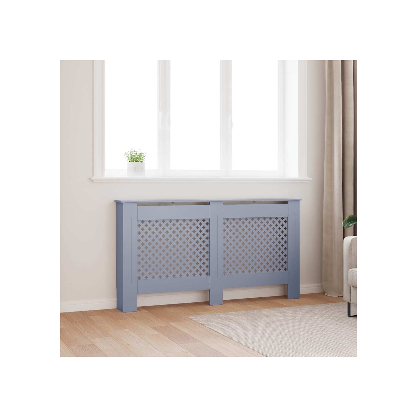 Cache-radiateur anthracite 152x19x81,5 cm MDF