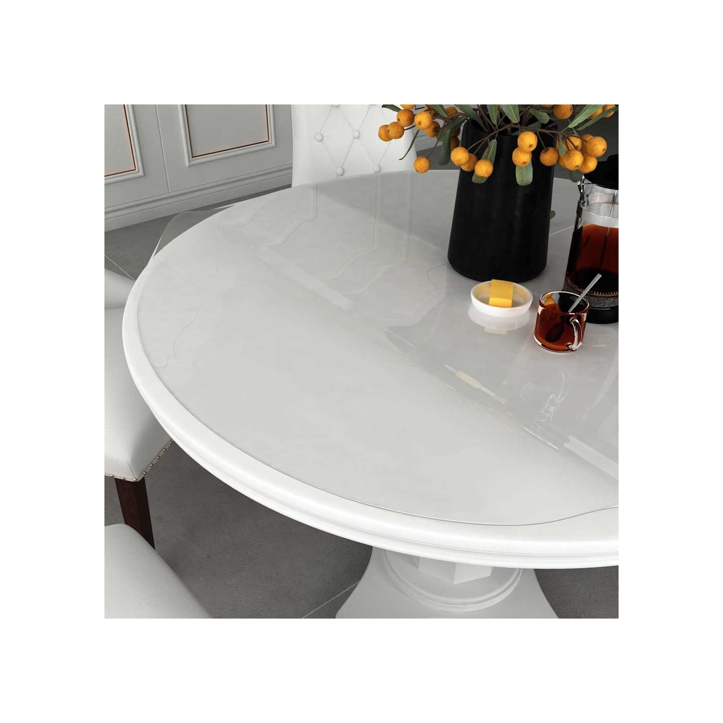 Protecteur de table transparent Ø 80 cm 1,6 mm PVC