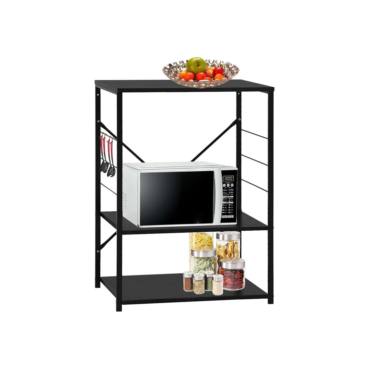 Armoire à four à micro-ondes Noir 60x39,6x79,5 cm