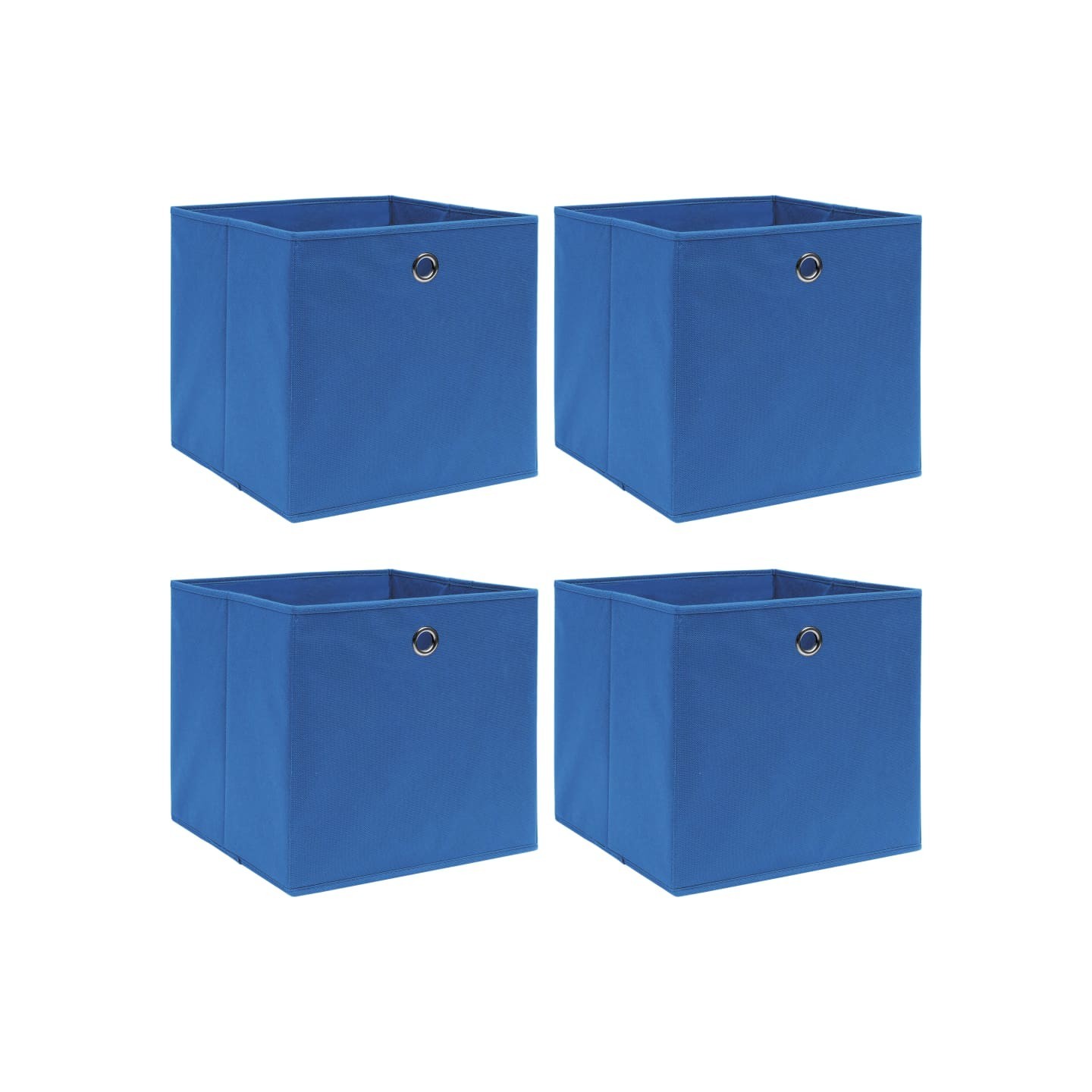 Boîtes de rangement 4 pcs Bleu 32x32x32 cm Tissu