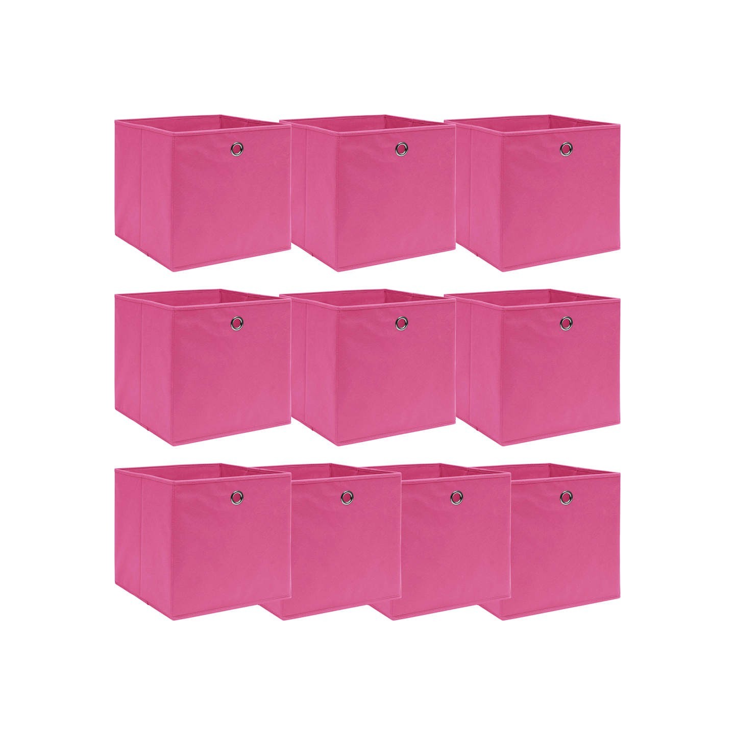 Boîtes de rangement 10 pcs Rose 32x32x32 cm Tissu