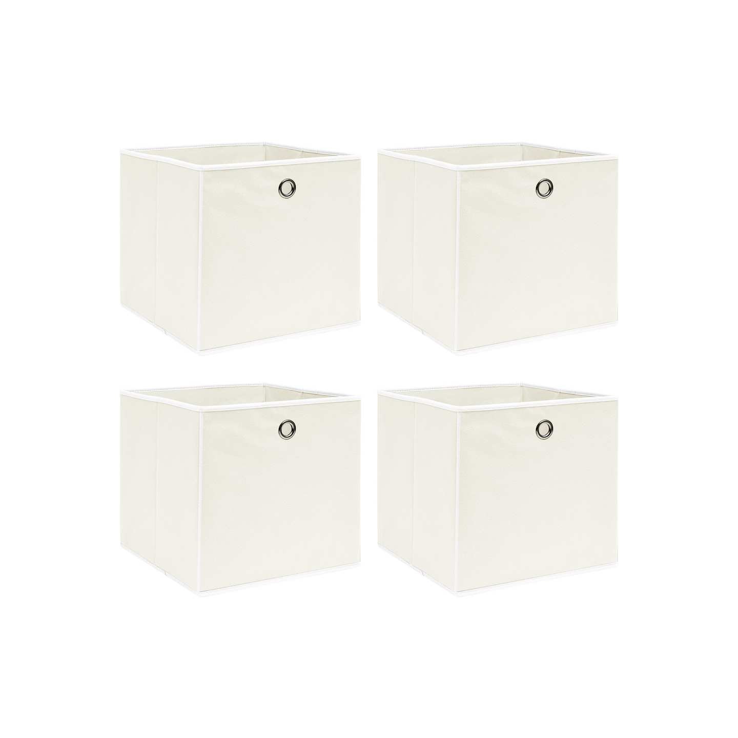 Boîtes de rangement 4 pcs Blanc 32x32x32 cm Tissu