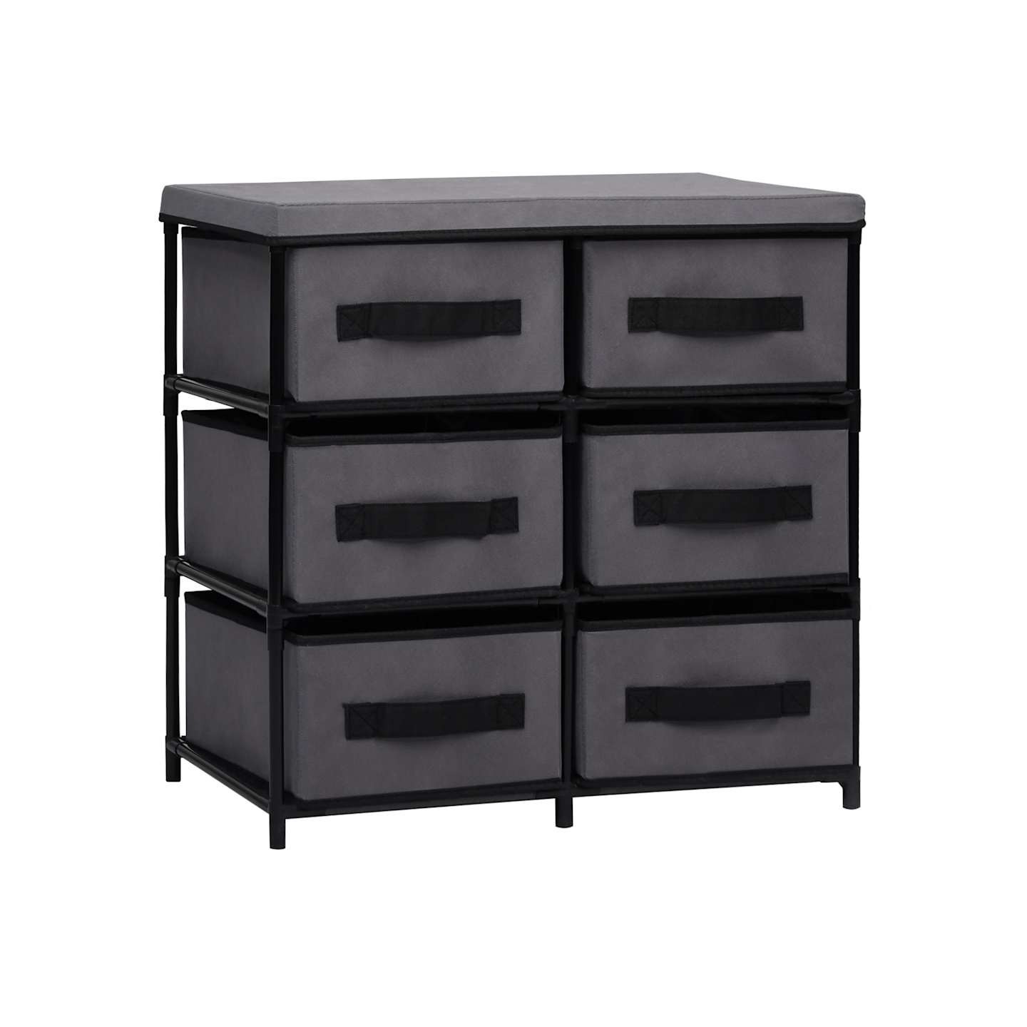Armoire de rangement à 6 tiroirs 55x29x55 cm Gris Acier