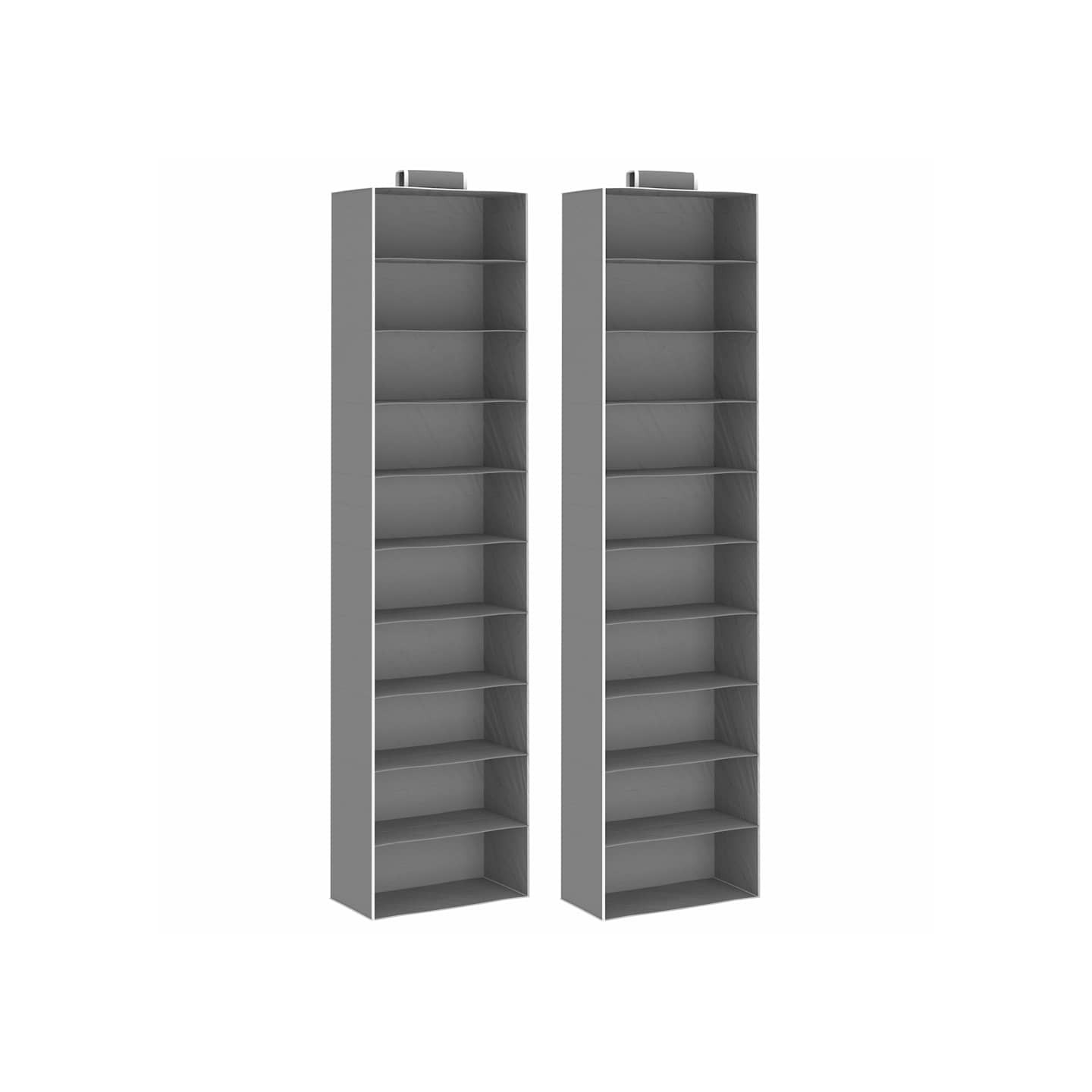Étagères suspendues de rangement 2 pcs 10 niveaux Tissu