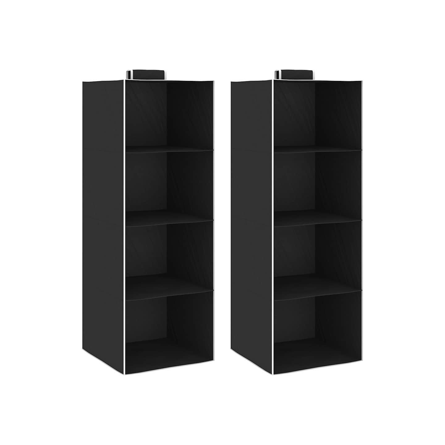 Étagères suspendues de rangement 2 pcs 4 niveaux Tissu