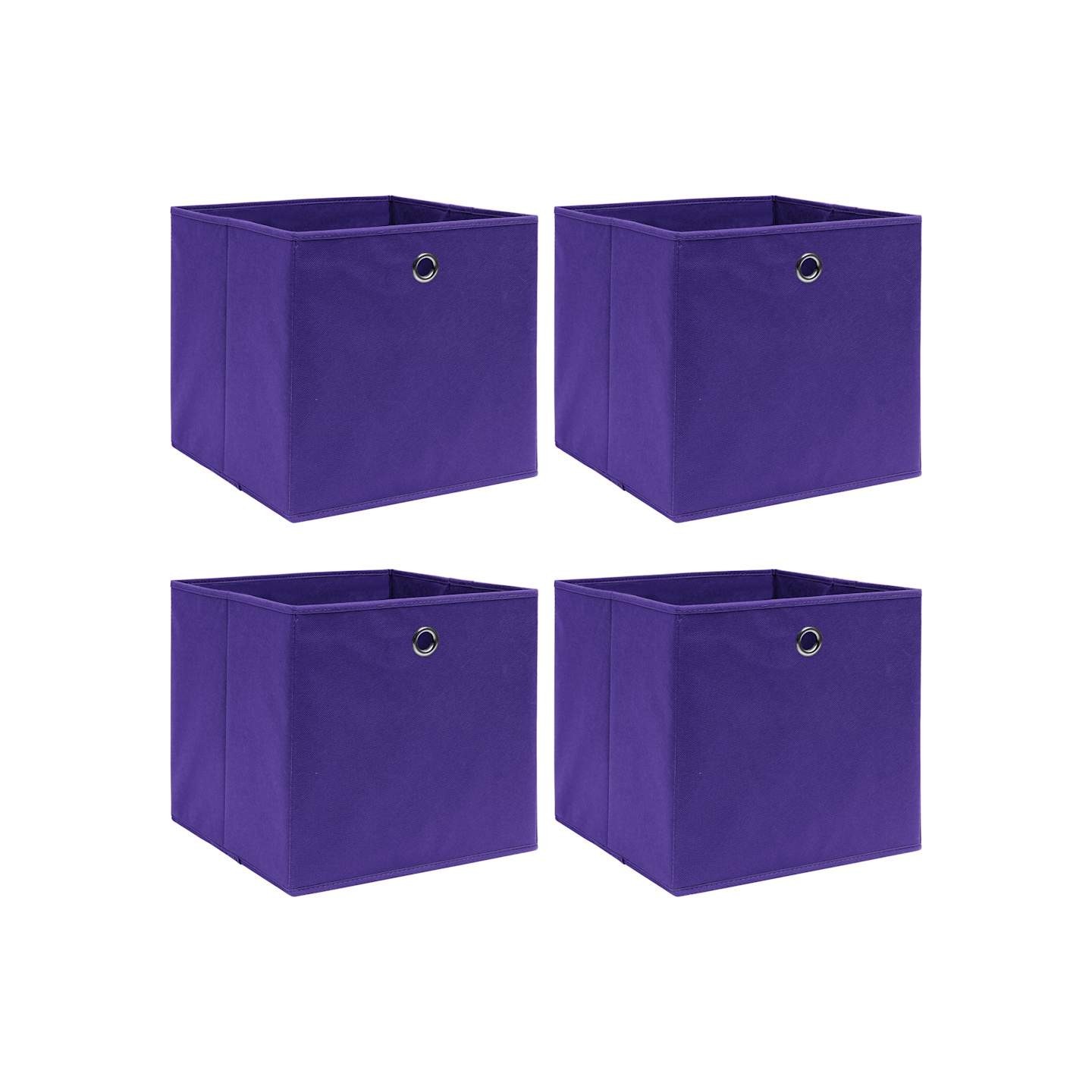 Boîtes de rangement 4 pcs Violet 32x32x32 cm Tissu