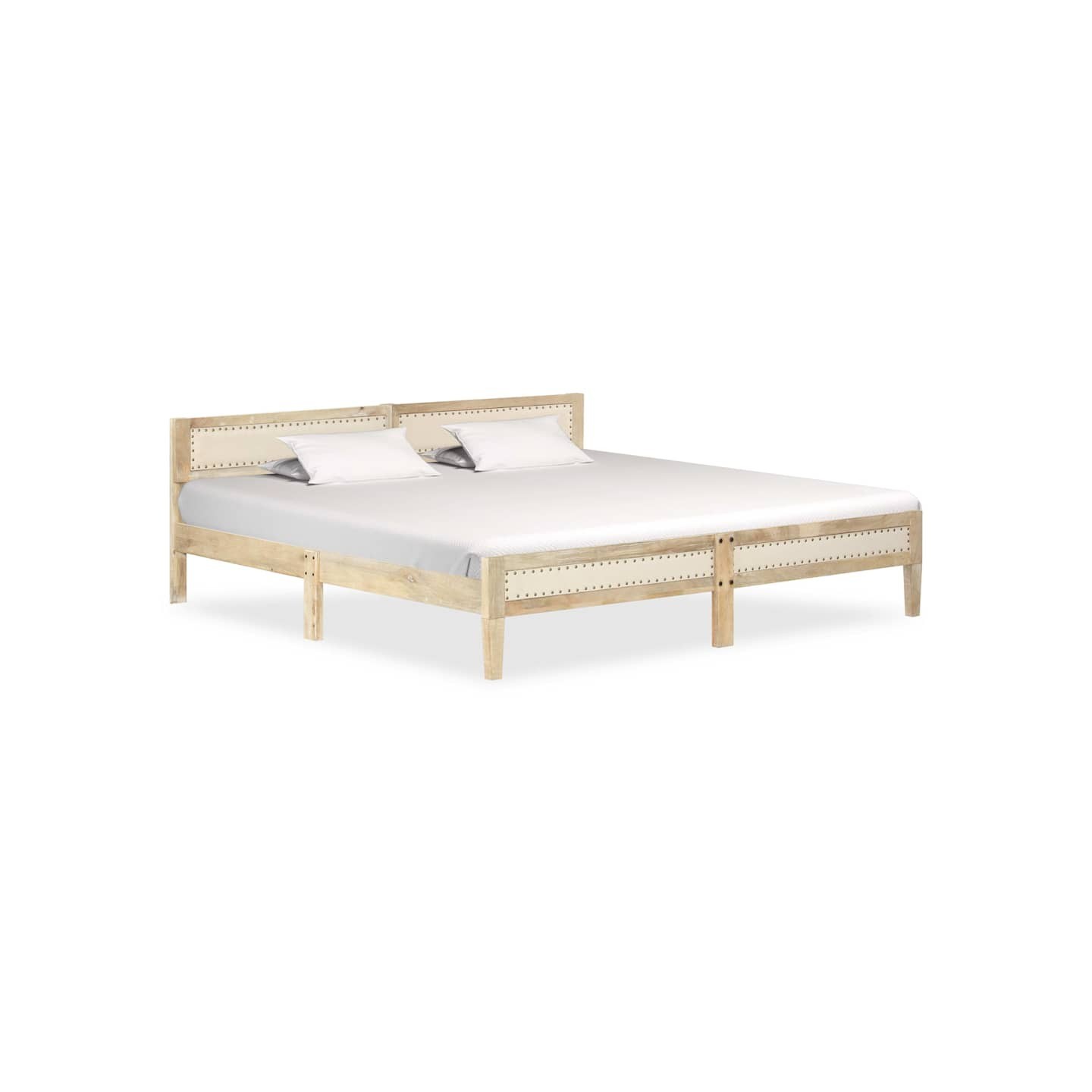 Cadre de lit sans matelas bois de manguier massif 200x200 cm
