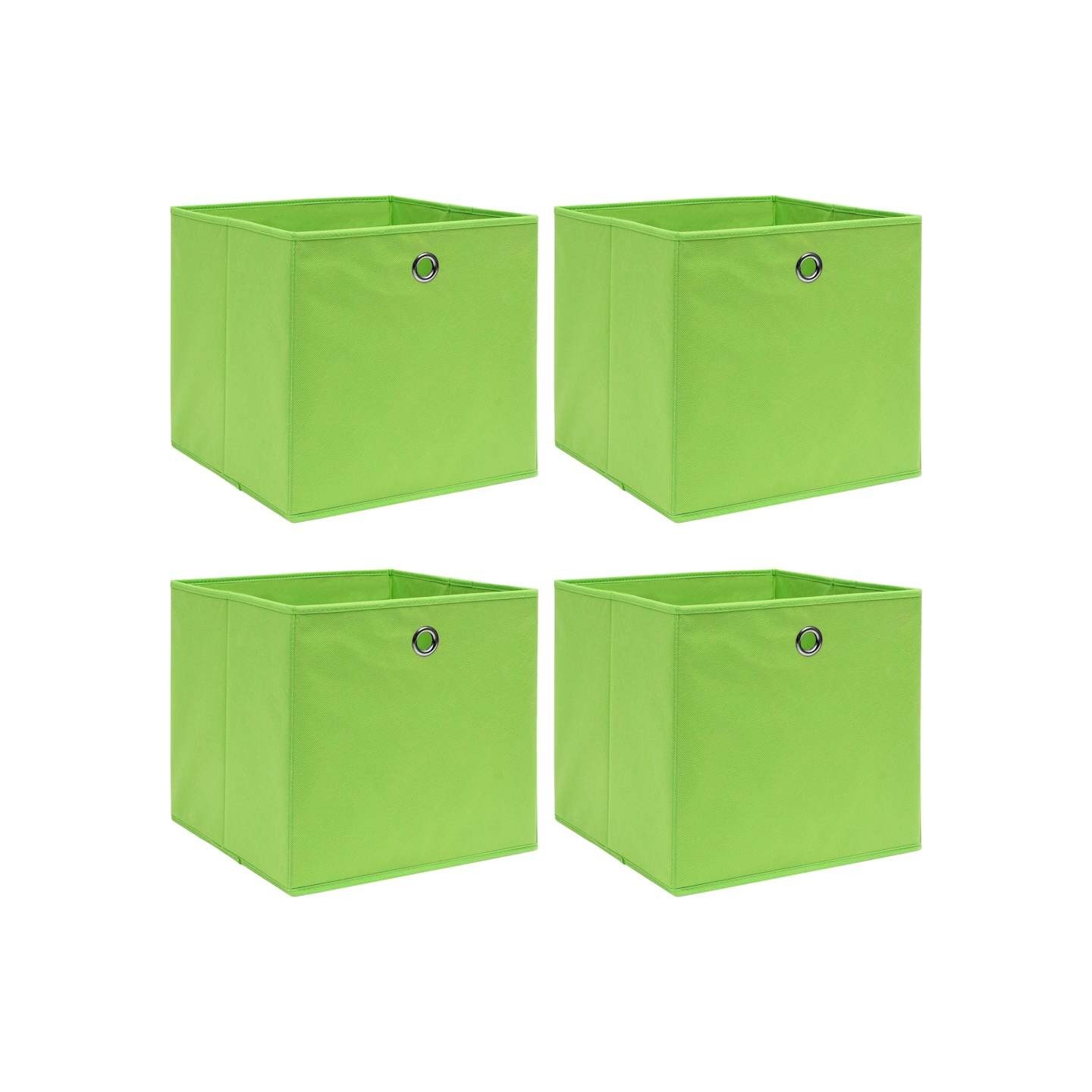Boîtes de rangement 4 pcs Vert 32x32x32 cm Tissu