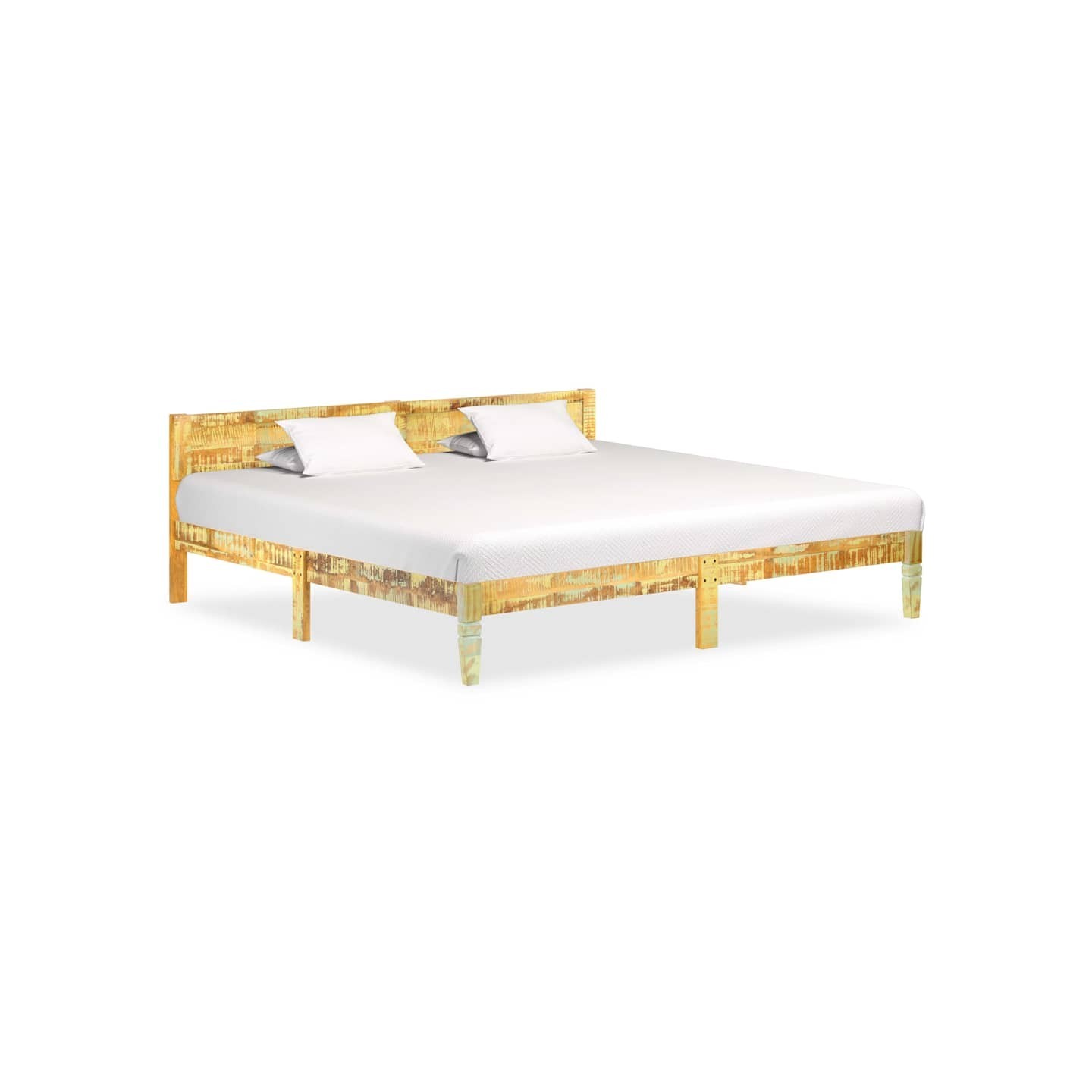 Cadre de lit sans matelas Bois de récupération massif 200x200cm