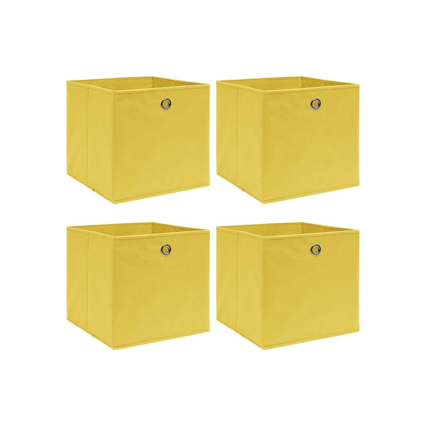 Boîtes de rangement 4 pcs Jaune 32x32x32 cm Tissu