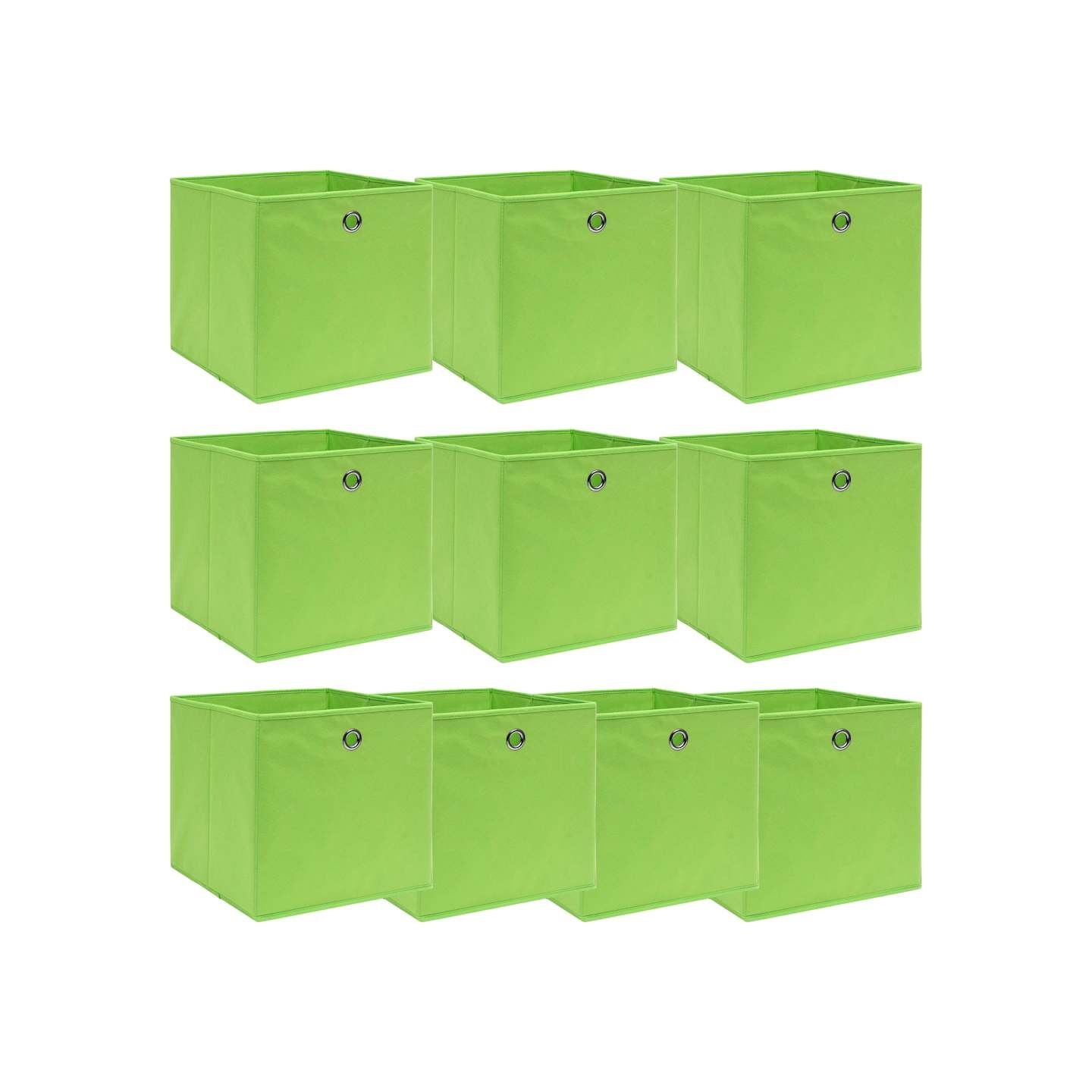 Boîtes de rangement 10 pcs Vert 32x32x32 cm Tissu