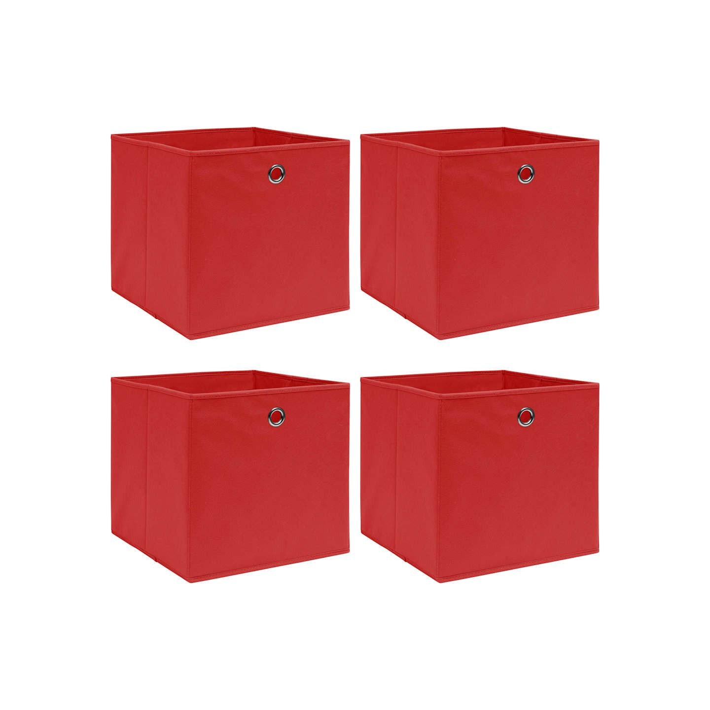 Boîtes de rangement 4 pcs Rouge 32x32x32 cm Tissu