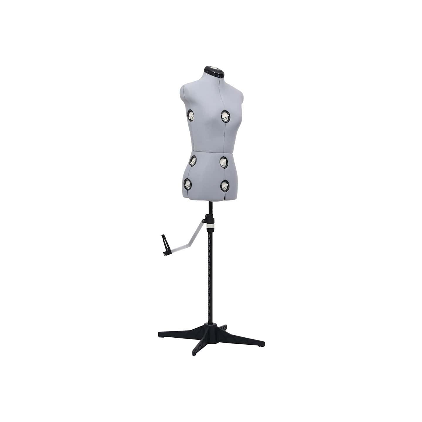 Mannequin de robe ajustable pour femme Gris S Taille 33-40