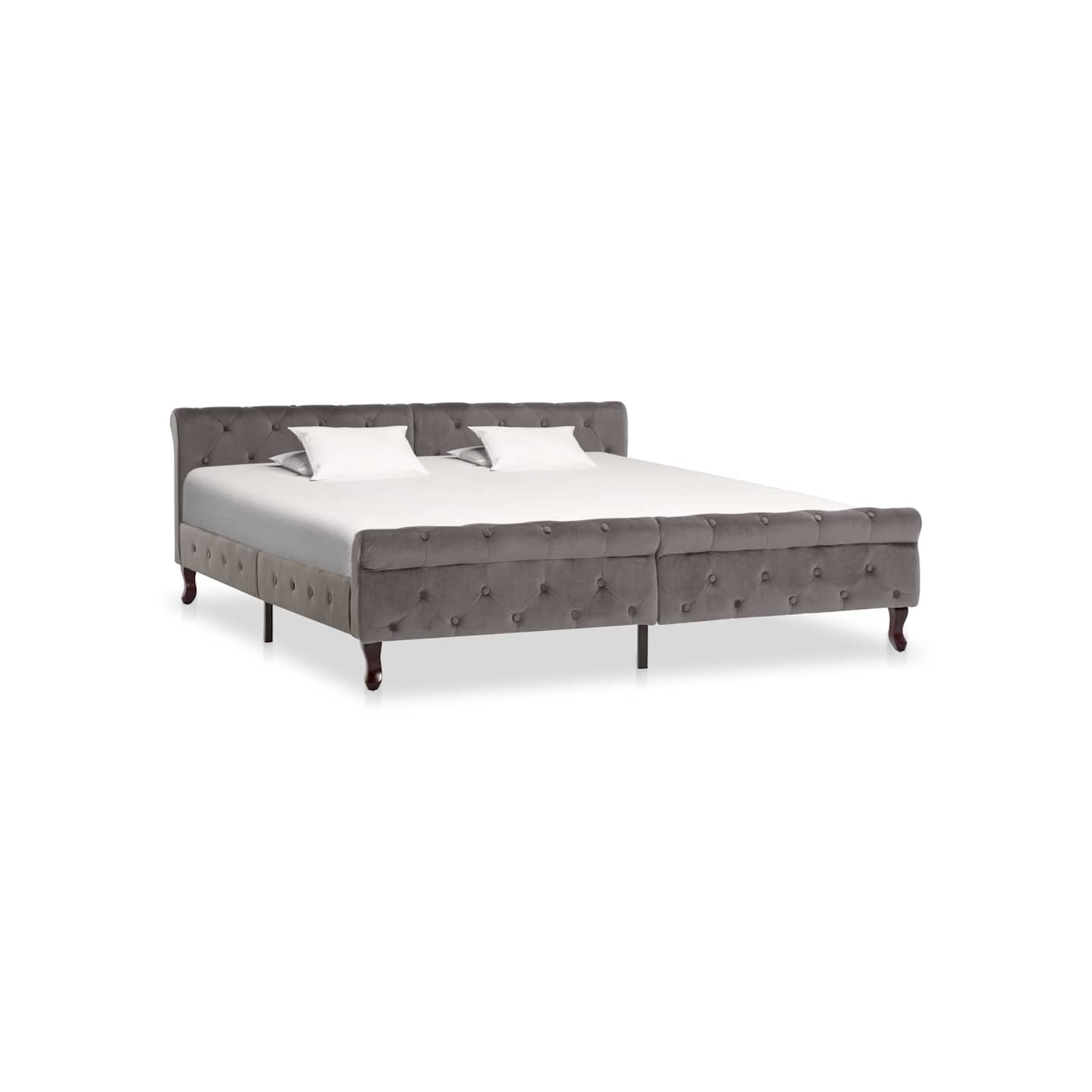 Cadre de lit sans matelas gris velours 180x200 cm