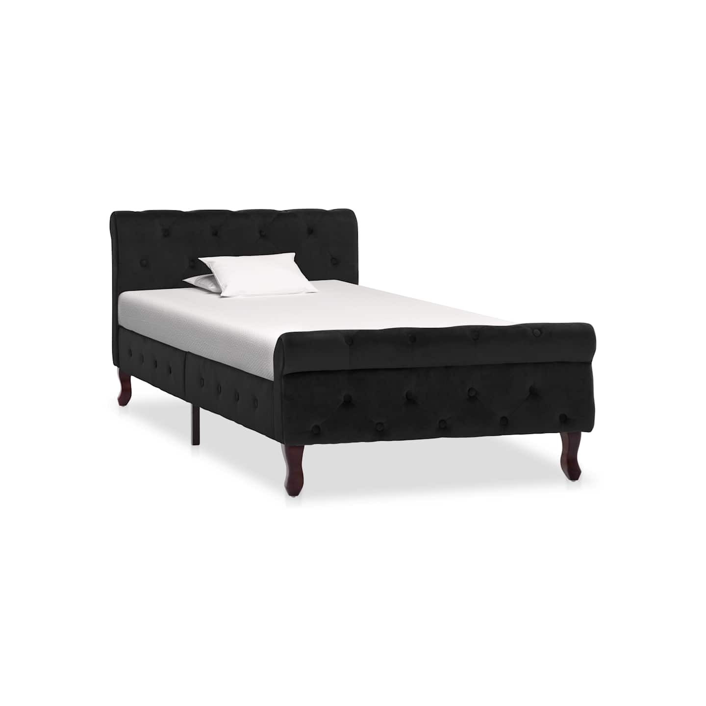 Cadre de lit sans matelas noir velours 90x200 cm