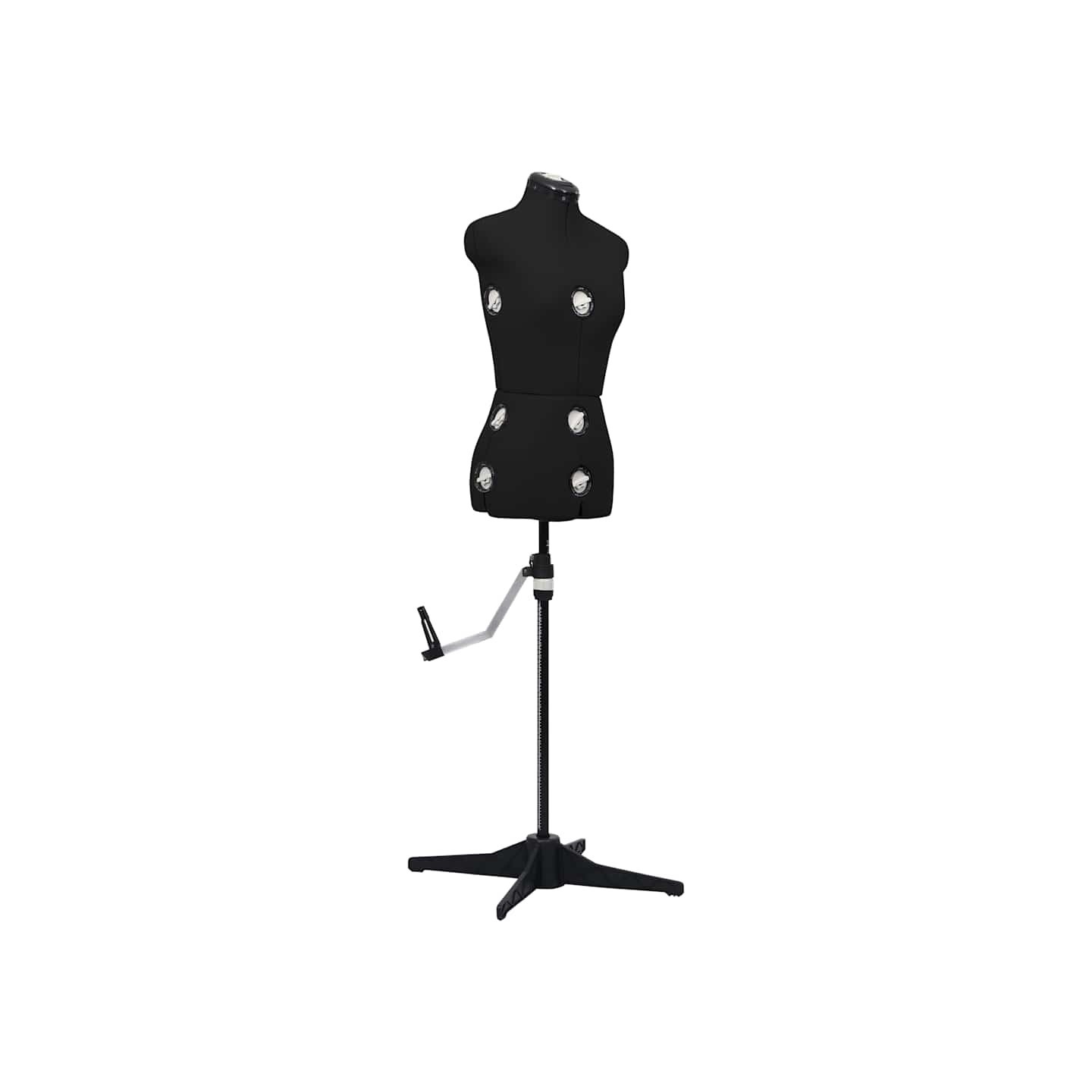 Mannequin de robe ajustable pour femme Noir S Taille 33-40