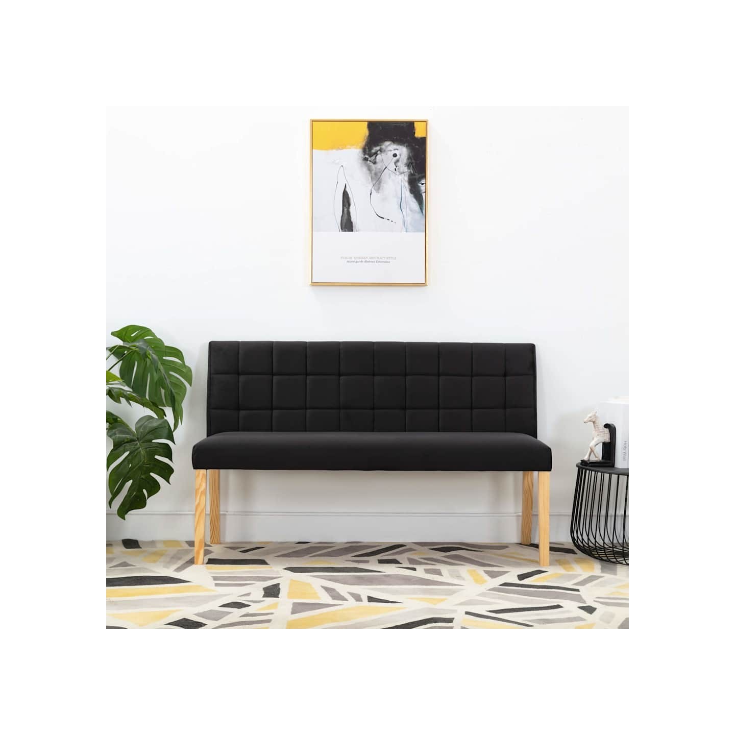 Banc 140 cm Noir Velours