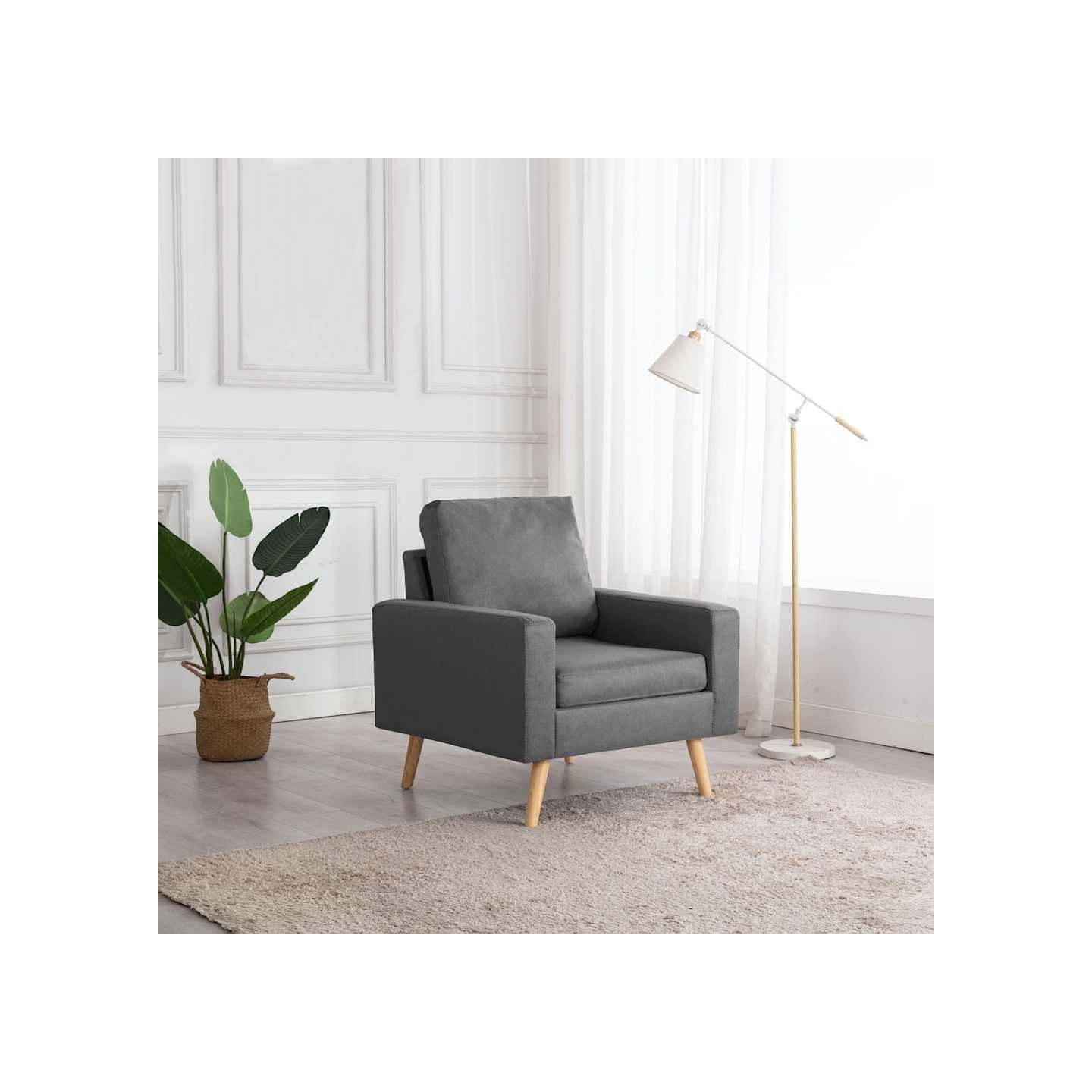 Fauteuil gris foncé tissu