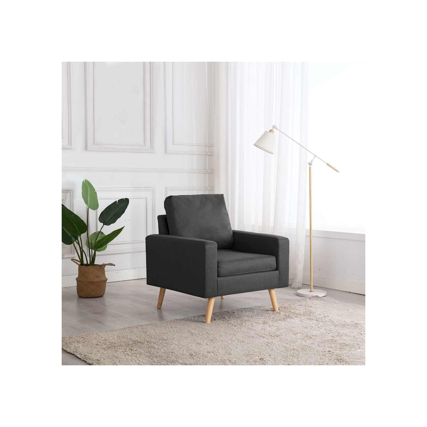 Fauteuil gris foncé tissu