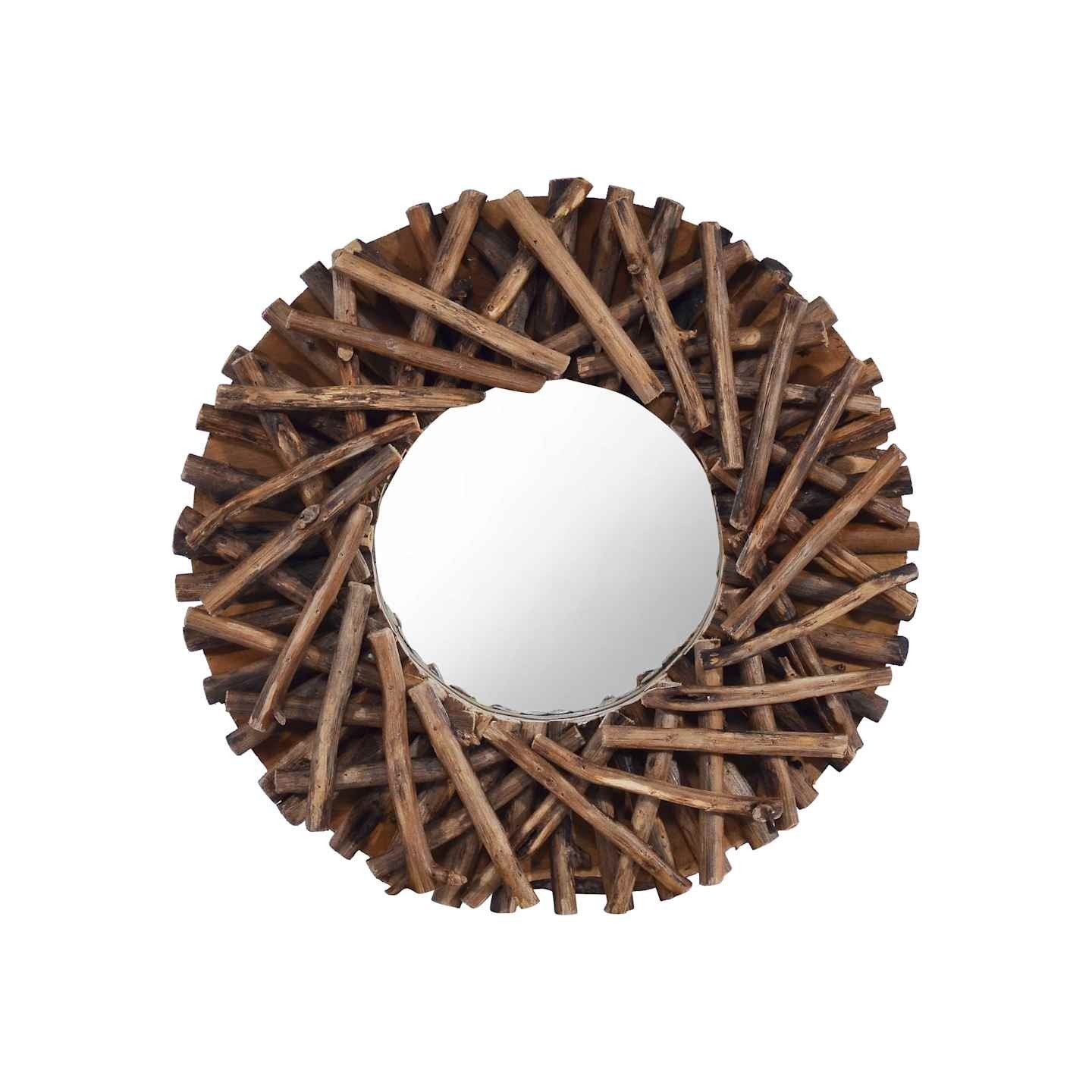 Miroir mural 40 cm Teck Rond