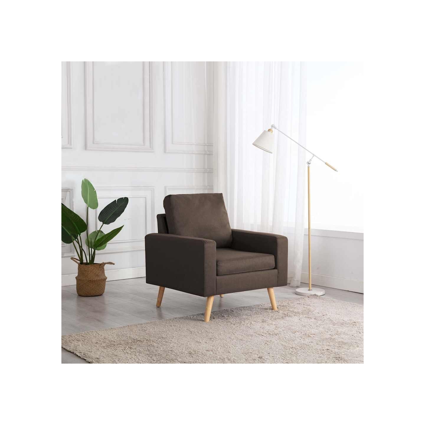 Fauteuil marron tissu