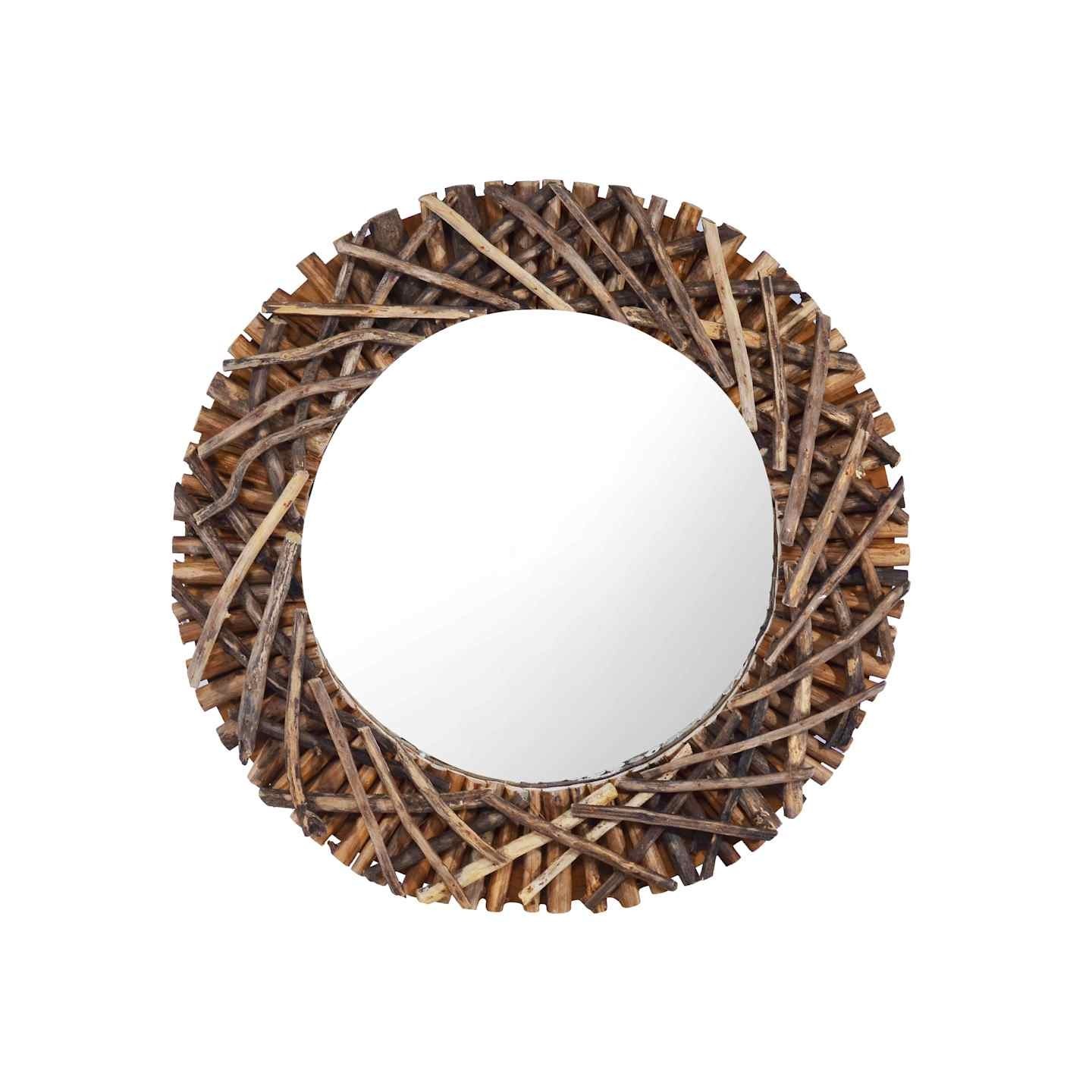 Miroir mural 60 cm Teck Rond