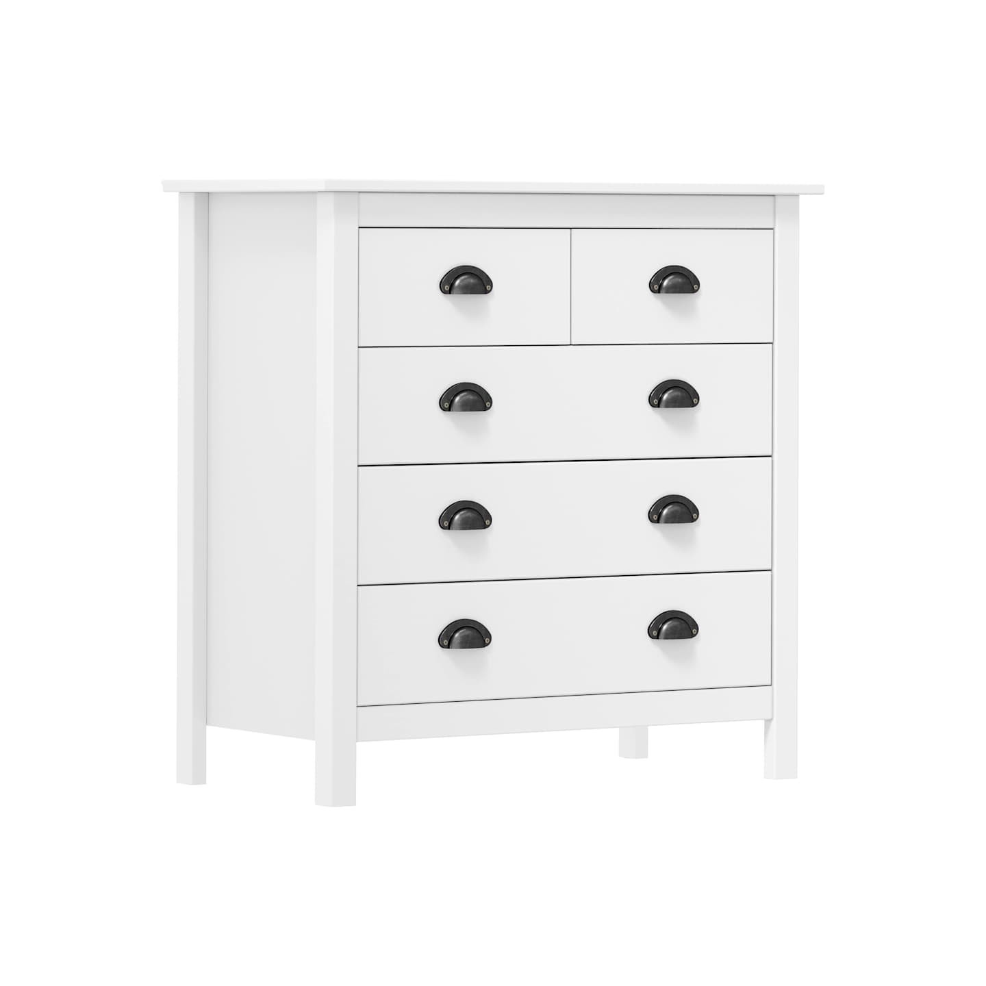 Buffet Hill Blanc 79x40x80 cm Bois de pin solide