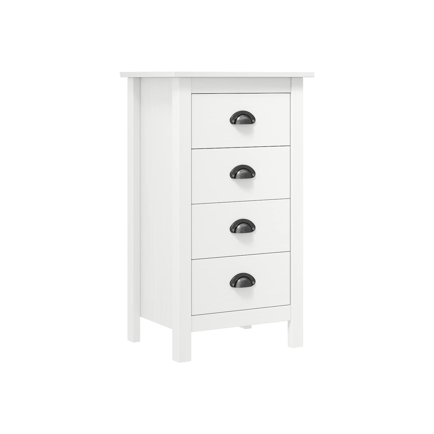 Buffet Hill Blanc 46x35x80 cm Bois de pin solide